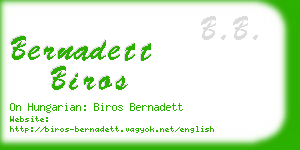 bernadett biros business card